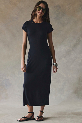 Good Feels Slim Midi Dress by free-est at Free People in Black, Size: S