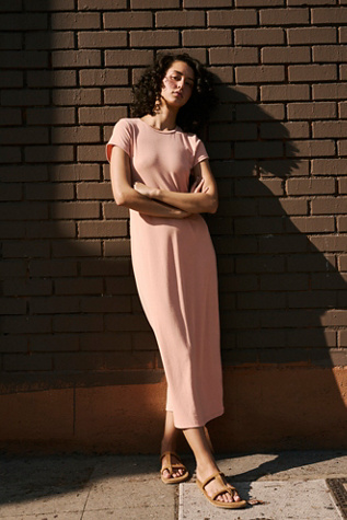 Essential Slim Midi by free-est at Free People in Peach Pansy, Size: Medium