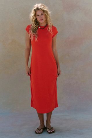 free people orange sweater dress Palm City Sweater Midi Dress