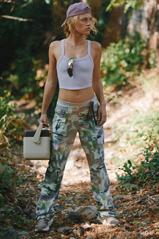 Cascade Printed Flares by FP Movement at Free People in Wild Style Camo, Size: XL