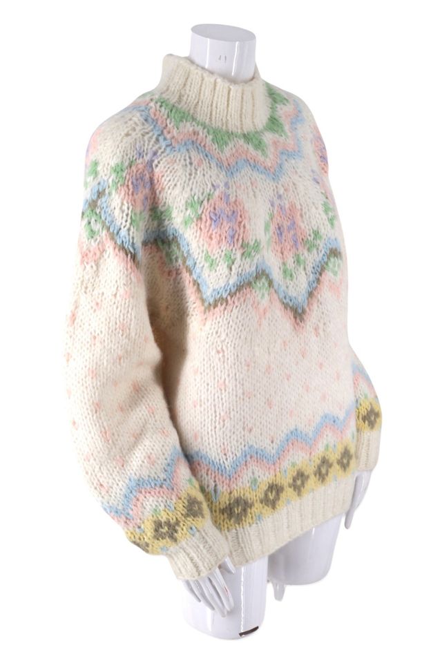 1980s Chunky White Intarsia Sweater Selected By Ritual Vintage #1