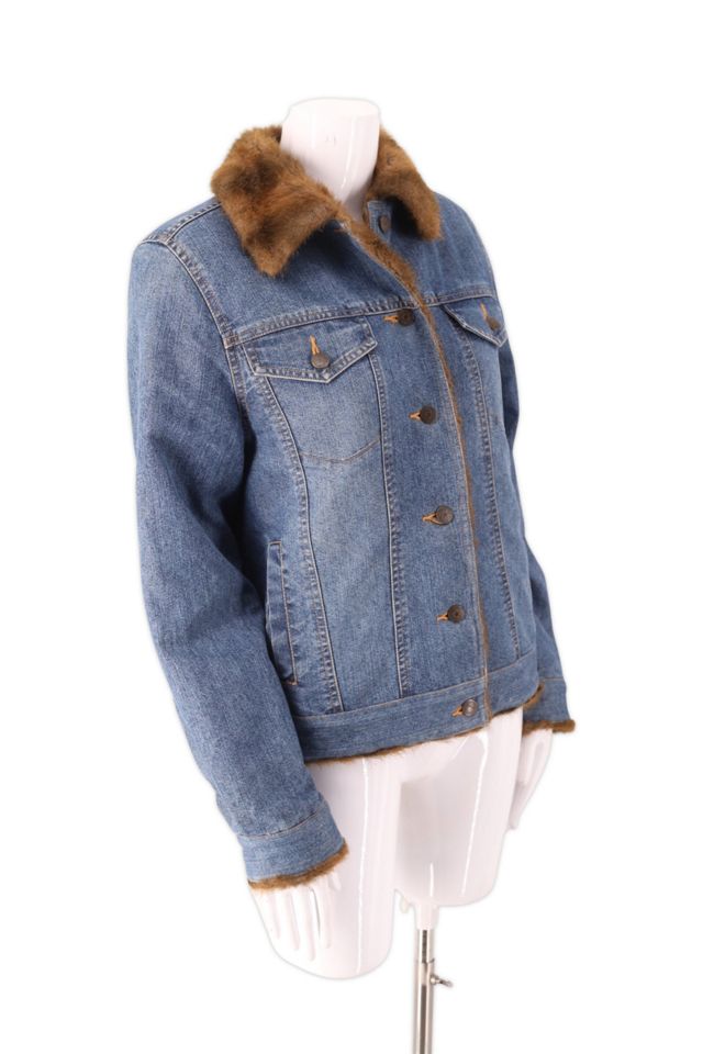 Almost Famous 70s Faux Fur Denim Coat - Blue – Easy Tiger