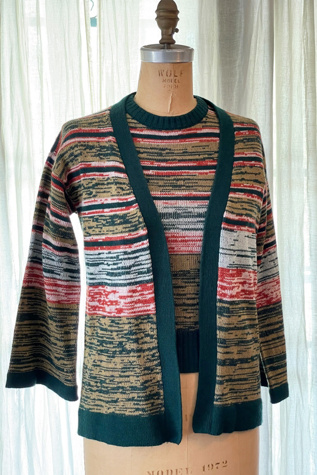 Vintage 1970's Space Dye Vest and Sweater Set Selected by FernMercantile