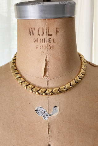 Vintage Gold Tone Chain Necklace Long Flat Chain Classy