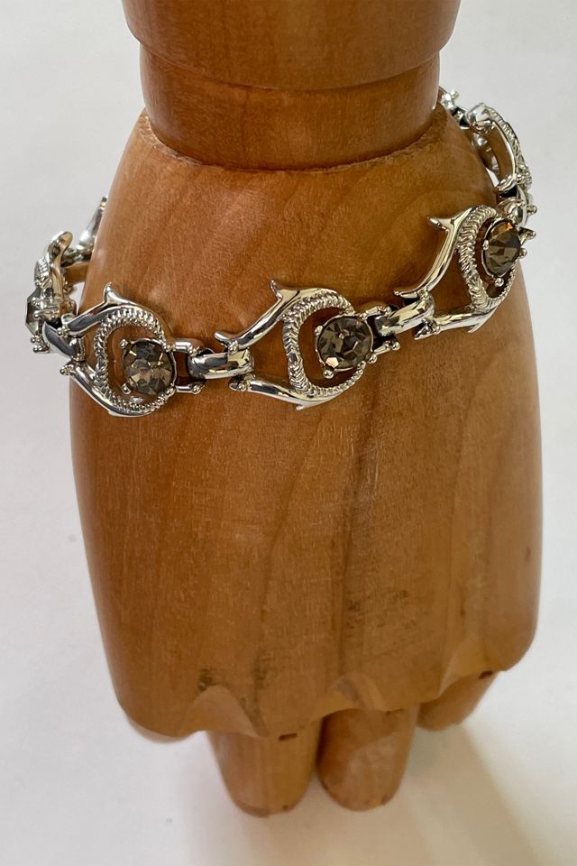 Vintage 1970's Silvertone Bracelet with Grey Stones Selected by ...