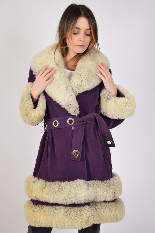 Vintage fur lined on sale coat