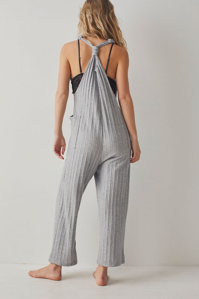 Ribbed Knit Jumpsuit With Pockets