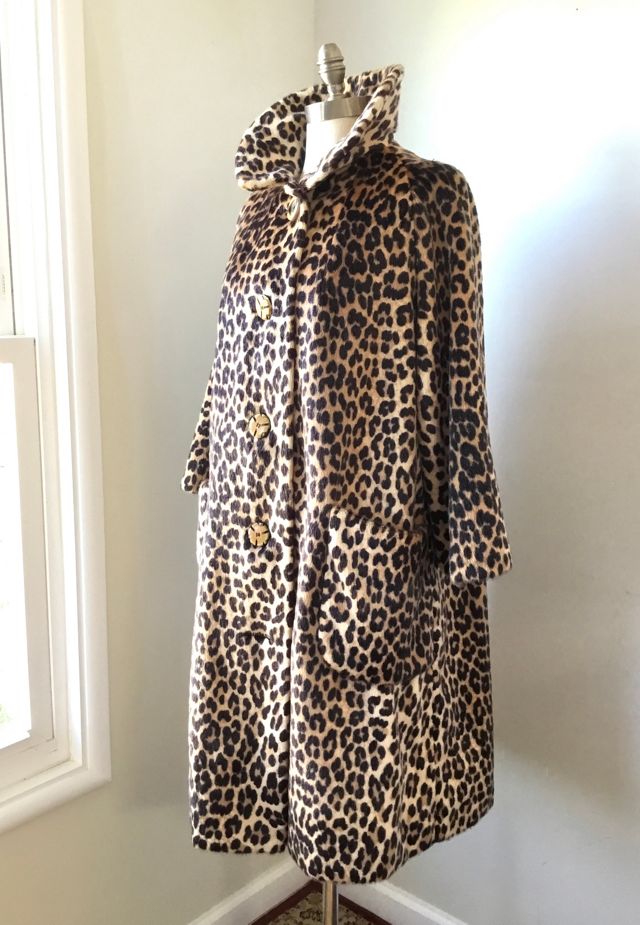 Vintage leopard hotsell coat for sale