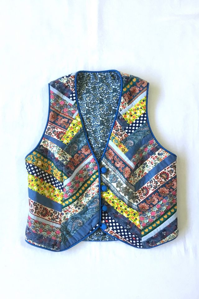 Vintage 1980s Quilted Patchwork Vest Selected by Souls of