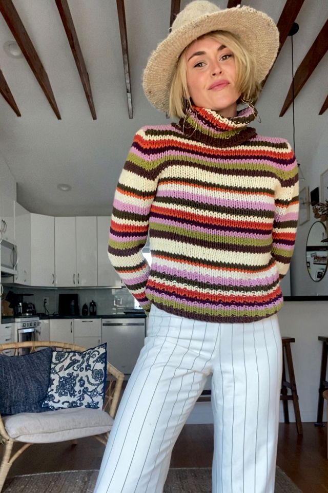 Vintage Hand Knit Striped Sweater Selected by Kikos Kloset