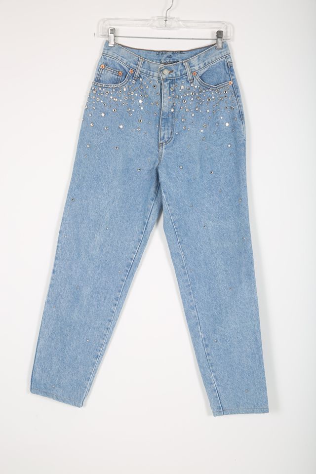 80s 90s Glam Vintage Rhinestone Jeans Pants Leslie Hamel High Waisted Mom Jeans  Rhinestone Denim Metallic Madonna Jeans Small Medium 4 6 8 -  Norway