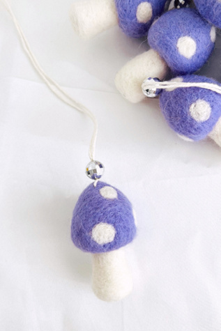 Golden Hour Designs Felt Mushroom Ornaments Set at Free People in Purple, Size: S