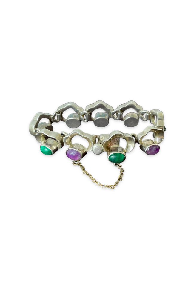 Vintage Sterling Silver and Natural Stones Bracelet Selected by