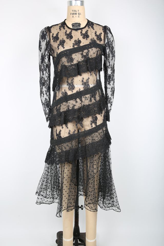 Vintage black hot sale lace dress