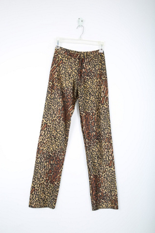 1960s 70s Leopard Print Wide Leg Pants 