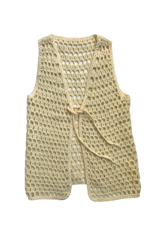 Vintage 1960s Openwork Crochet Vest Selected by
