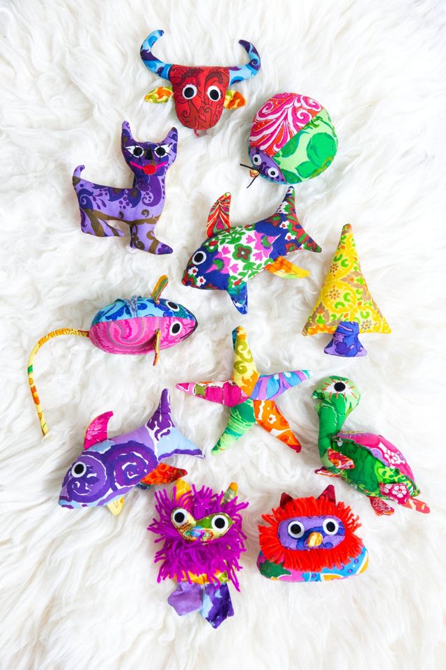 Vintage 1970s Patchwork Cotton Animal Ornament Set Selected by SwaneeGRACE #1