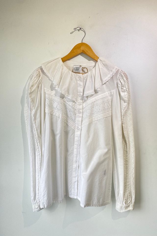 Vintage Laura Ashley White Eyelet Top Selected by The Curatorial Dept.