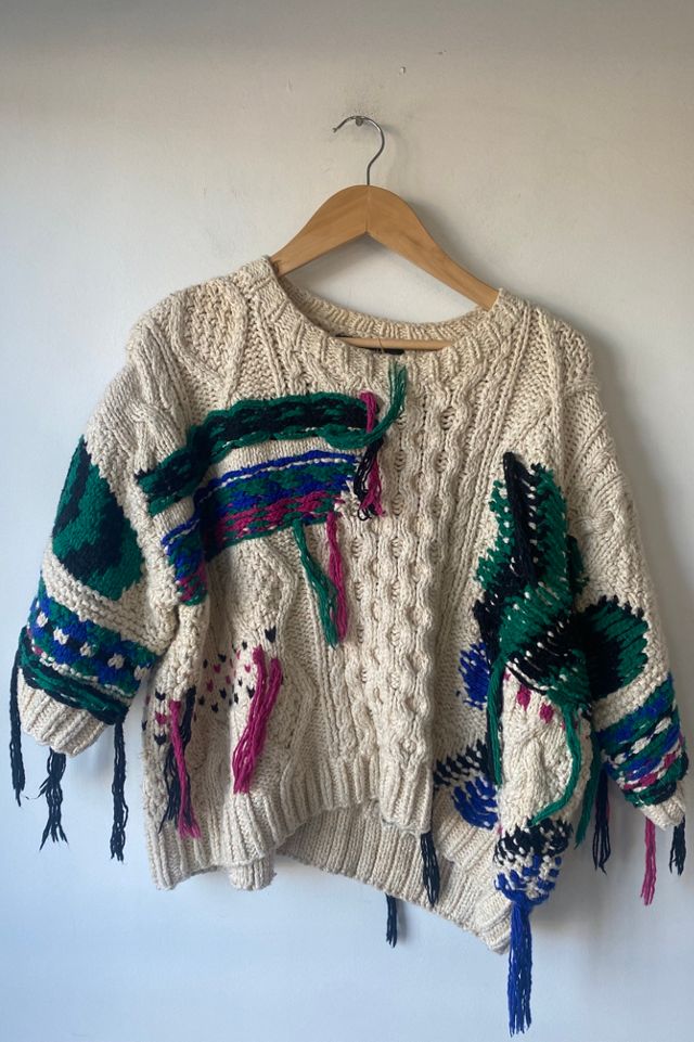 Isabel Marant White and Green Knit Sweater Selected by The