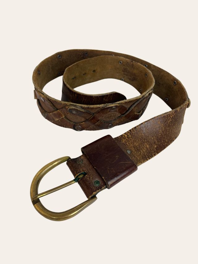 Vintage Distressed Leather Belt Selected By Ankh By Racquel 