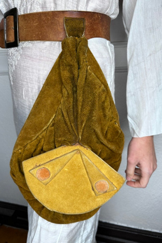 Женский ремень Cherry 1970s Leather Belt with Suede Satchel Selected, цвет: Коричневый — фото 2
