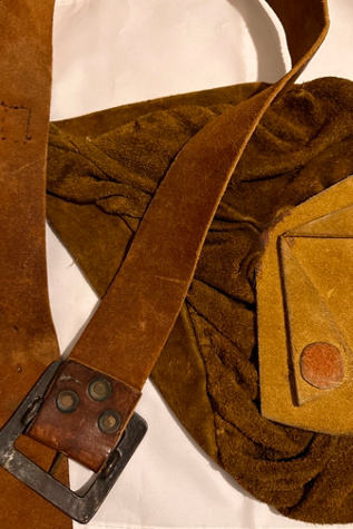 Женский ремень Cherry 1970s Leather Belt with Suede Satchel Selected, цвет: Коричневый — фото 4