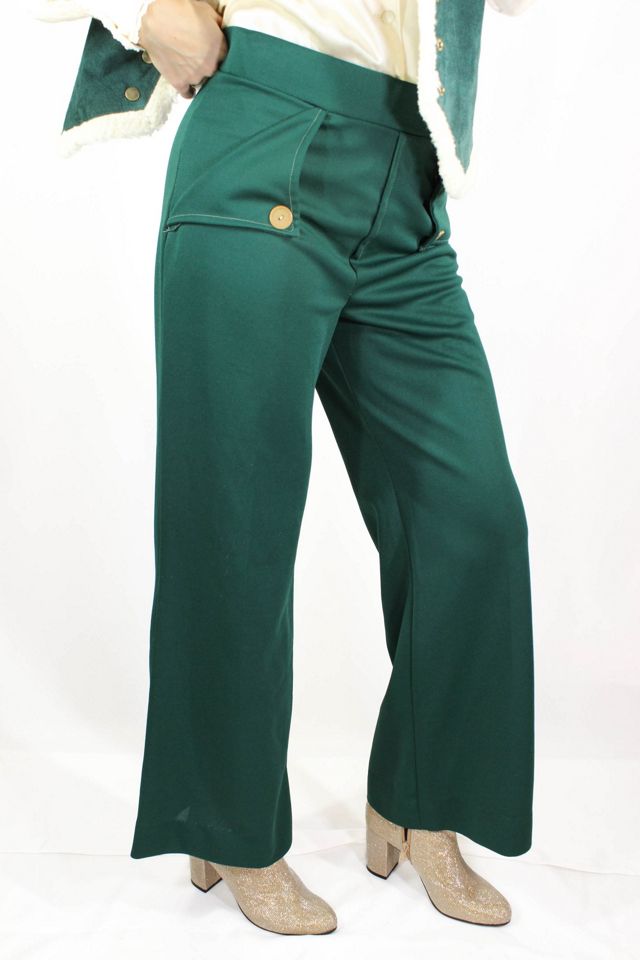 1960s Forest Green Wide Leg Pants Selected By Moons + Junes