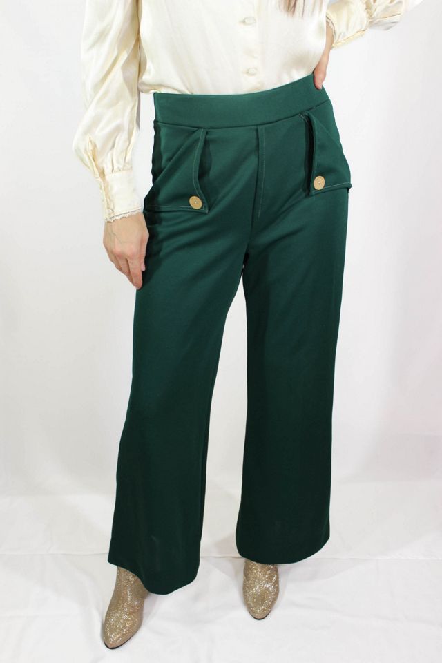 1960s Forest Green Wide Leg Pants Selected By Moons + Junes
