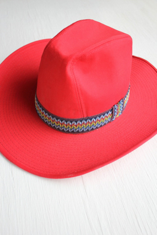 1980s Vintage Western Red Cowboy Hat Selected By Moons + Junes Vintage