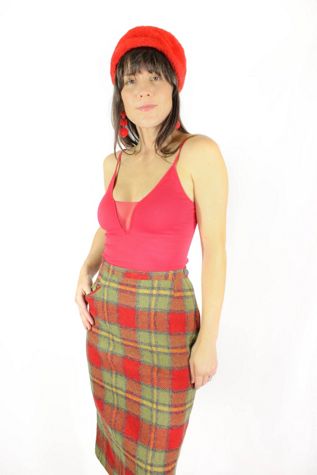 1960s Holiday Plaid Skirt Selected By Moons + Junes Vintage