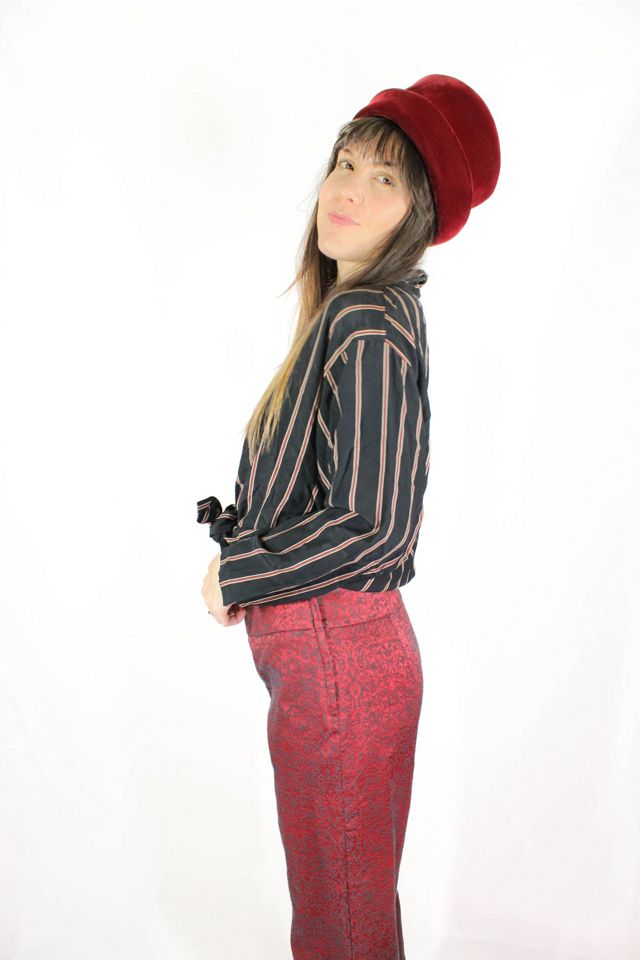 Hendrix Burgundy Tapestry Flare Pants Selected By Moons + Junes Vintage