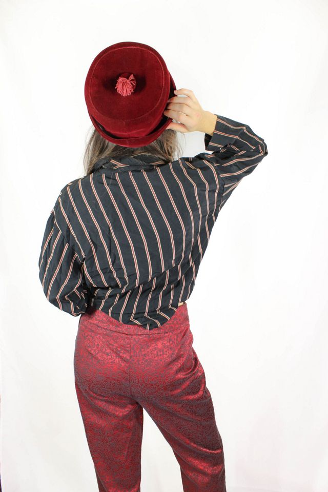 Hendrix Burgundy Tapestry Flare Pants Selected By Moons + Junes