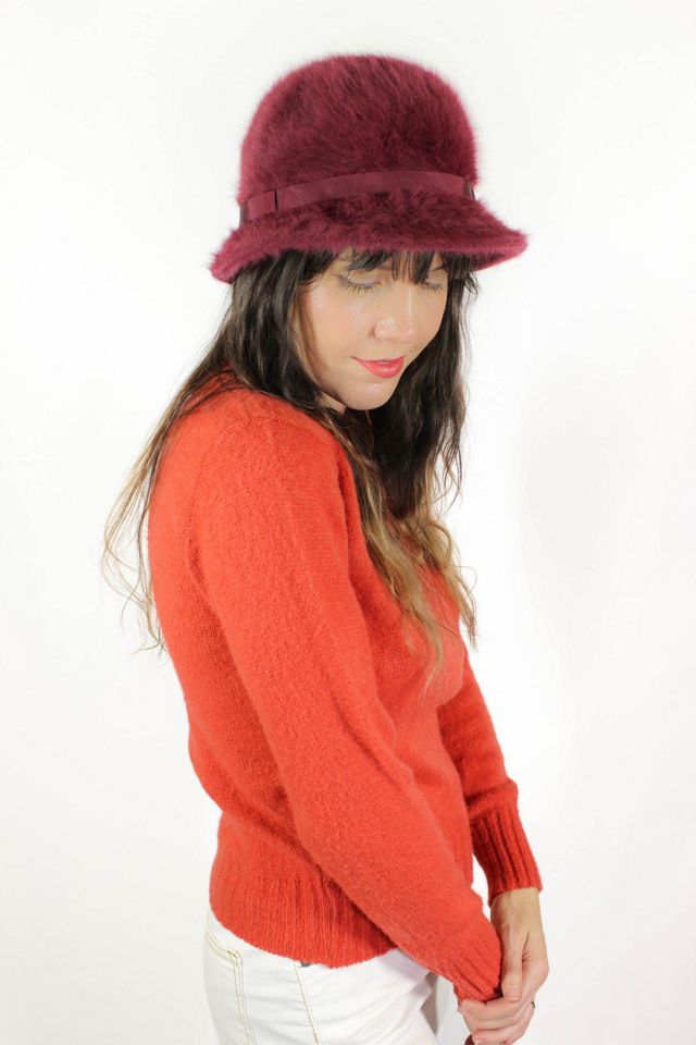 ★VARZAR★ Fur Long Label Solid Drop Bucket Hat Burgundy MUSINSA | VARZAR Fur Long Label Solid Drop Bucket Hat Burgundy