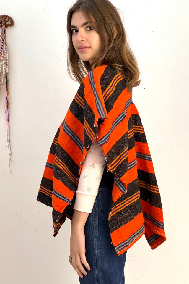 Anna Corinna Clementine Striped Woven Wool Poncho #1