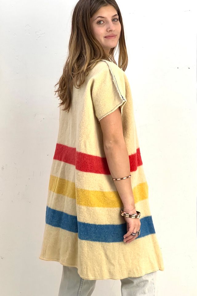 Anna Corinna Wooly Hudson Bay Blanket Jacket #1