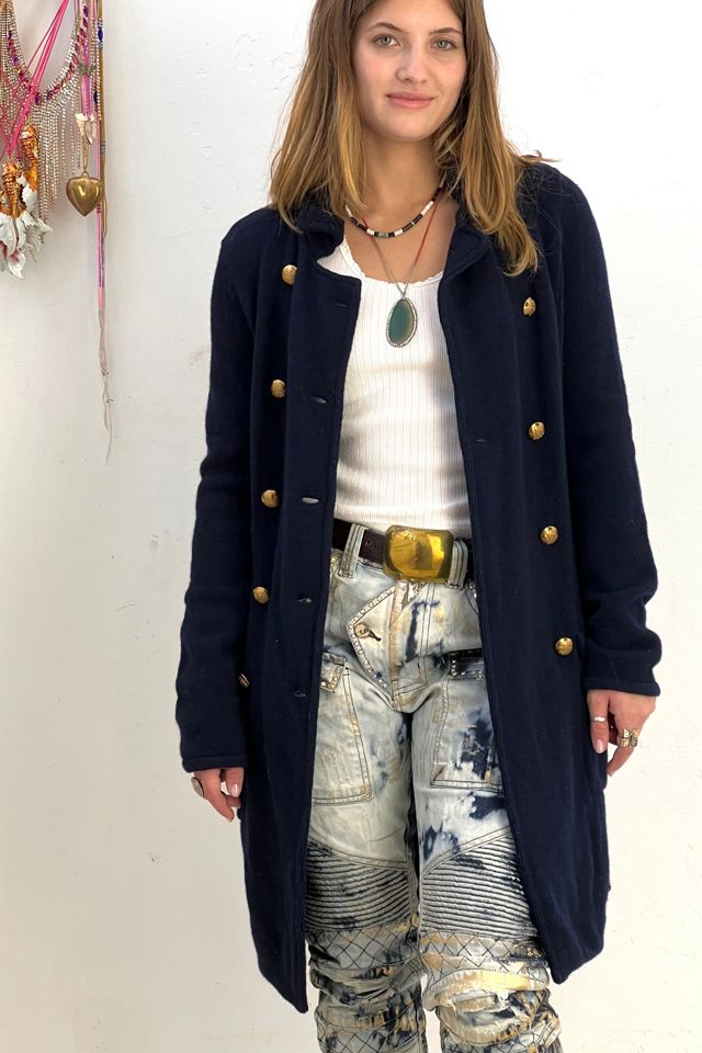 Vintage Ralph Lauren Navy Sweater Coat Selected by Anna Corinna Free People