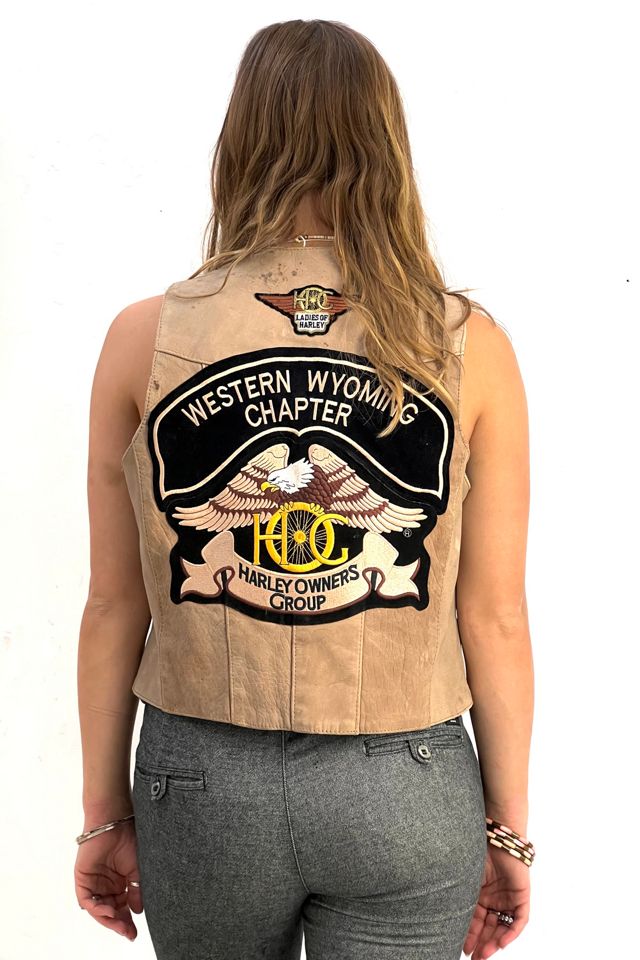 Harley leather vest deals womens