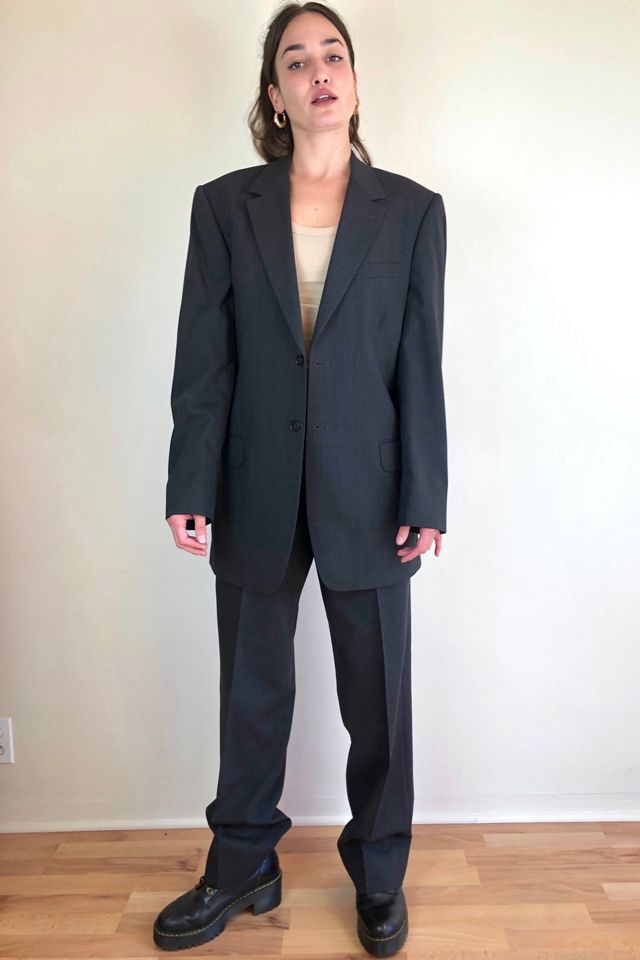 Vintage Mens Paul Smith London Charcoal Grey Wool 2-Piece Suit