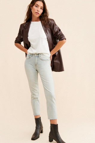 High-Rise Cropped Straight Jeans