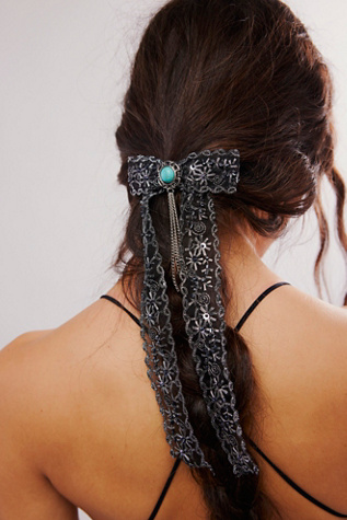 Gabriella Bow by Curried Myrrh at Free People in Black Onyx