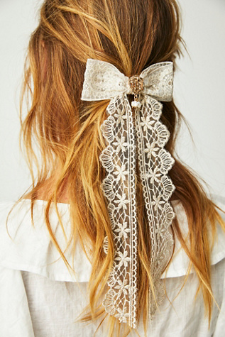 Gabriella Bow by Curried Myrrh at Free People in Ivory