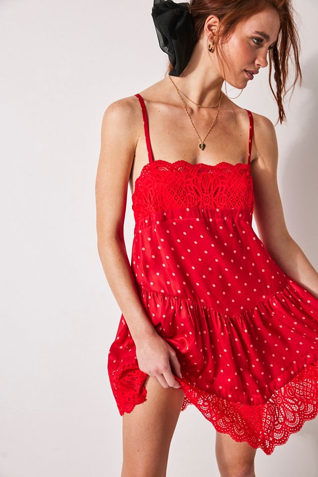 Free people red on sale polka dot dress