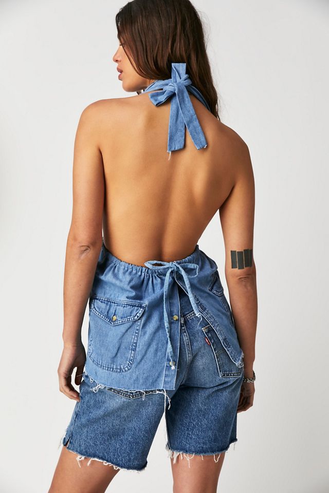 Débardeur clouté en denim Tricia Fix #1