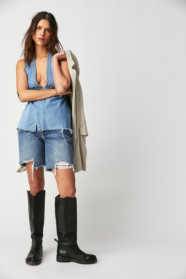 Débardeur clouté en denim Tricia Fix #2