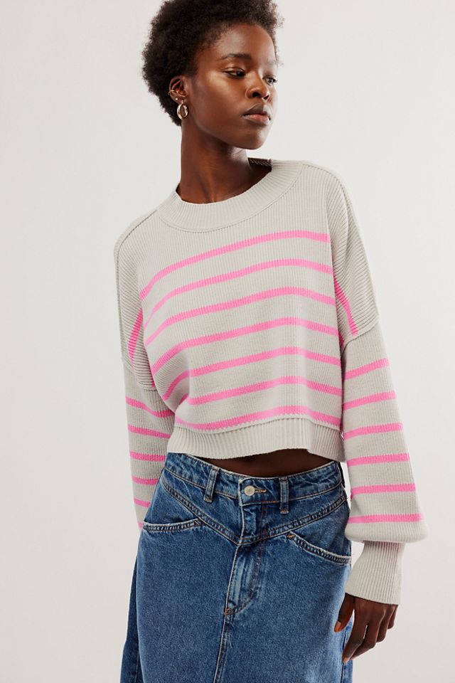 Easy Street Stripe Crop Pullover