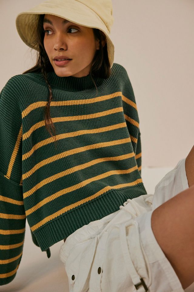 Easy Street Stripe Crop Pullover