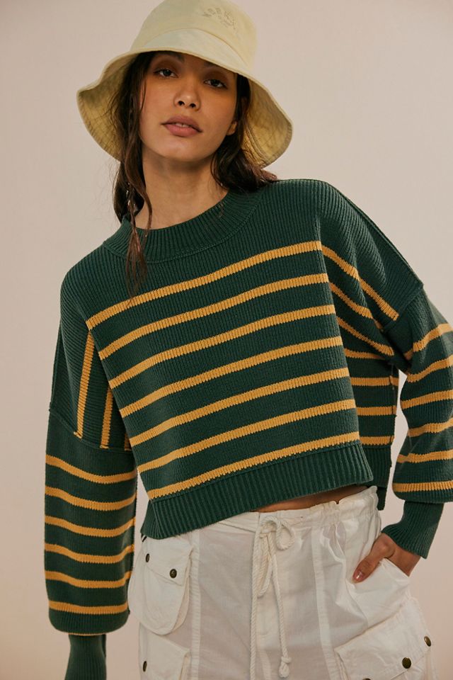 Easy Street Stripe Crop Pullover