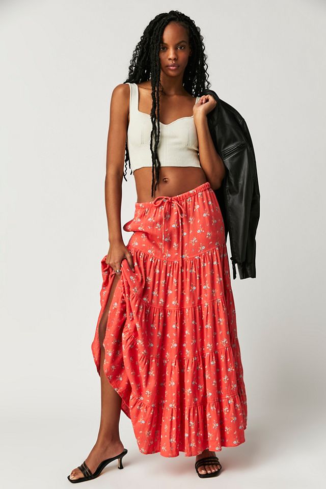 Tiered maxi skirt 9mm sale