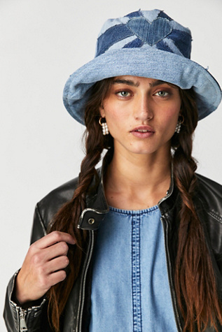 Free People Denim Mashup Bucket Hat Free People Kangol Denim Mashup Bucket Hat - 60345014 main image 4