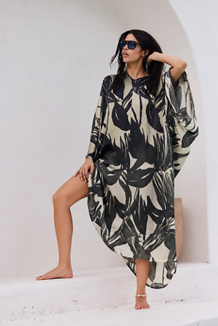 Caftan long Palm Shadow par Free People en Combo Jungle, pour femme